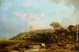 Cattle watering Windsor Castle beyond by George Vicat Cole